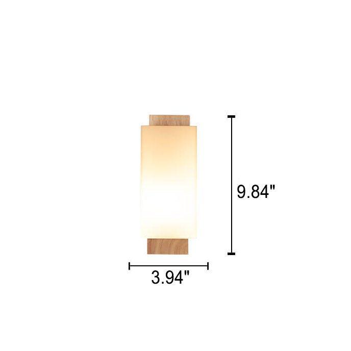 Junips | Modern minimalist solid wood square glass column 1-light wall sconces lamp
