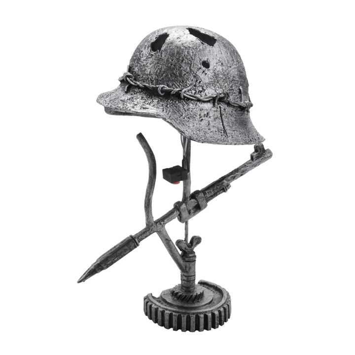 Junips | AntiqueLume | Vintage Steel Helmet Table Lamp – Timeless Historical Home Décor