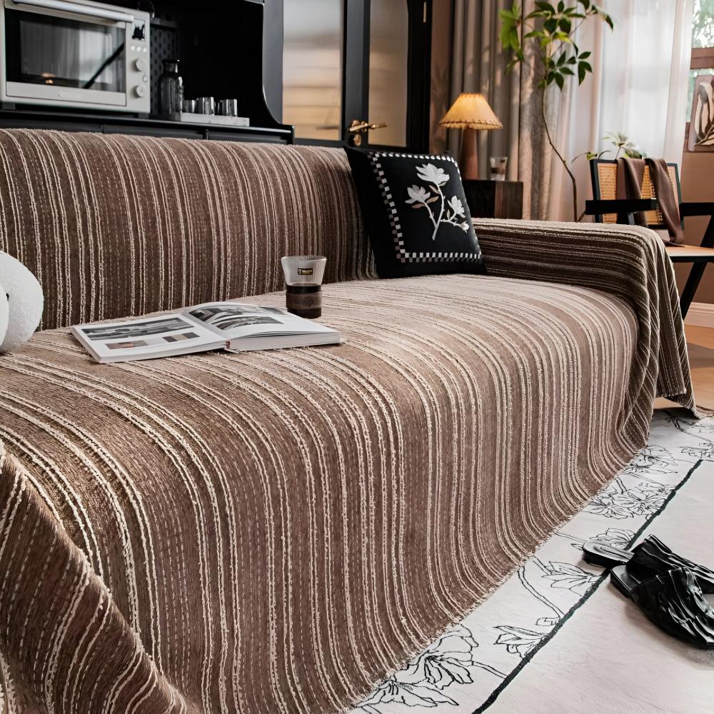 Junips | Regal Stripes Chenille Sofa Cover
