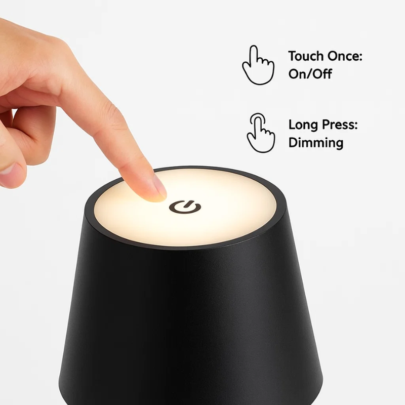 Junips | Luminara™ | Modern Rechargeable LED Wireless Table Lamp | Portable Lighting for Home, Office & Outdoor Use
