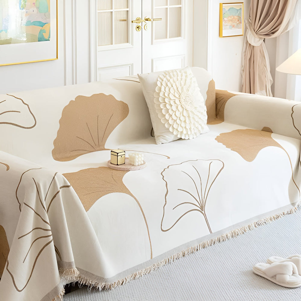 Junips | Pastoral Style Ginkgo Leaf Sofa Cover