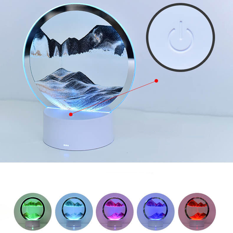 Junips | Creative Round Hourglass Quicksand 3D LED Night Light Table Lamp