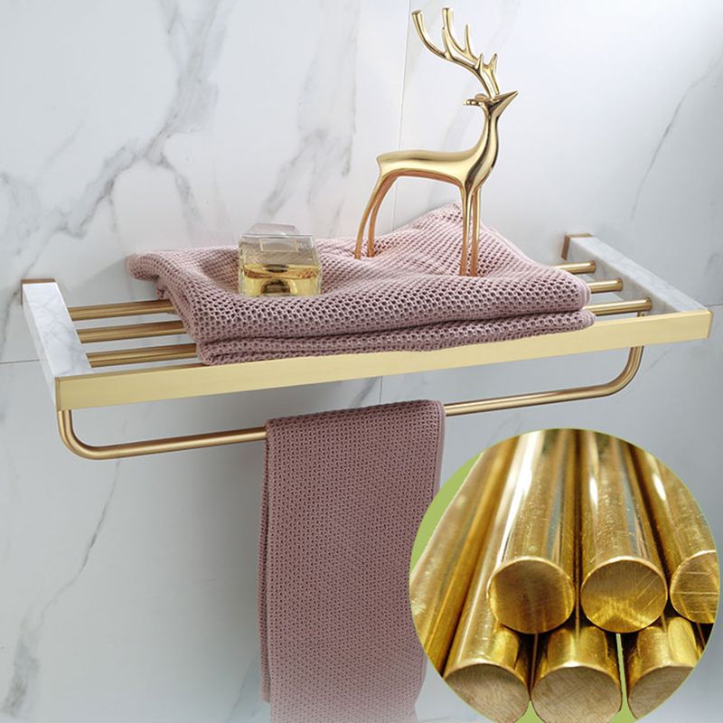 Junips | Polished Brass Bathroom Accessory Set Marble Bathroom Hardware