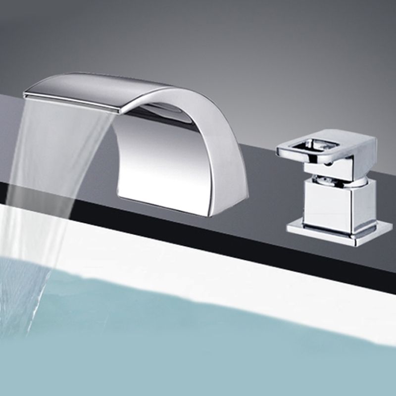 Junips | Modern Brass Roman Bathtub Faucet Waterfall Spout Bathtub Faucet