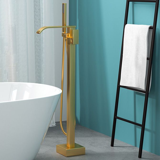 Junips | Modern Freestanding Bathtub Faucet Copper Floor Mounted Freestanding Bathtub Faucet