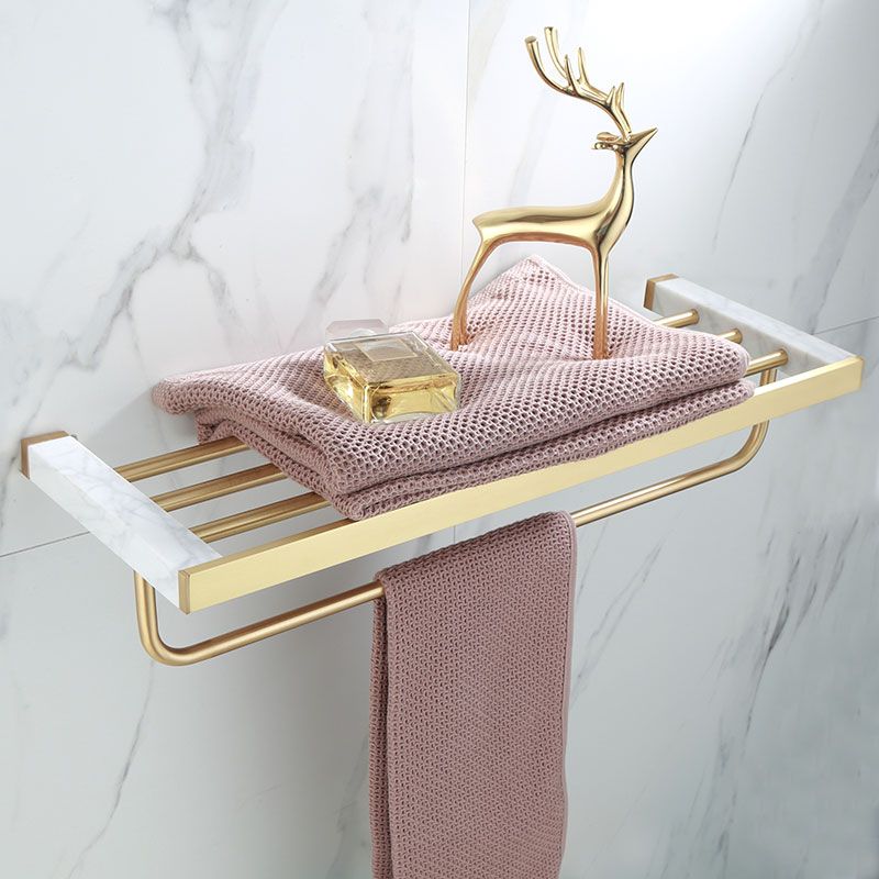 Junips | Polished Brass Bathroom Accessory Set Marble Bathroom Hardware