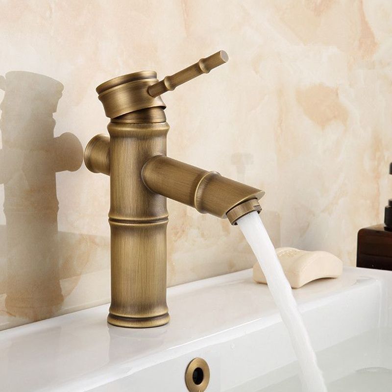 Junips | Farmhouse Brass Bathroom Faucet With Lever Handle Single Hole Sink Faucet