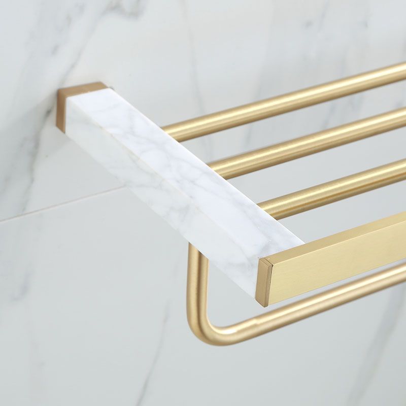 Junips | Polished Brass Bathroom Accessory Set Marble Bathroom Hardware
