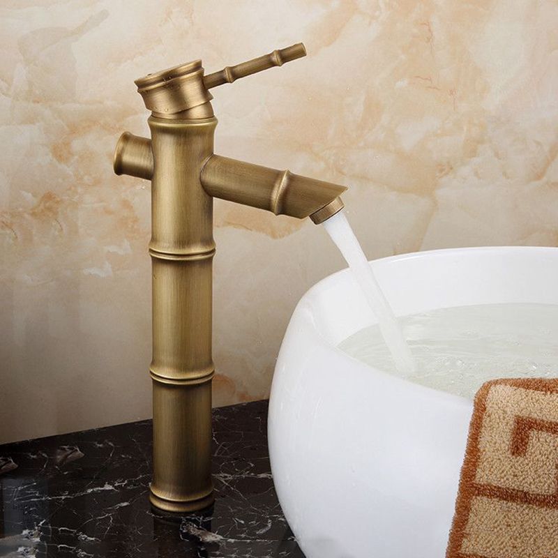 Junips | Farmhouse Brass Bathroom Faucet With Lever Handle Single Hole Sink Faucet
