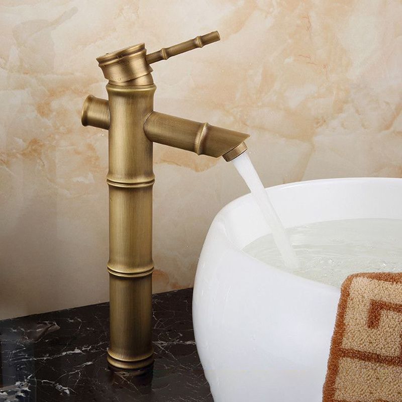 Junips | Farmhouse Brass Bathroom Faucet With Lever Handle Single Hole Sink Faucet
