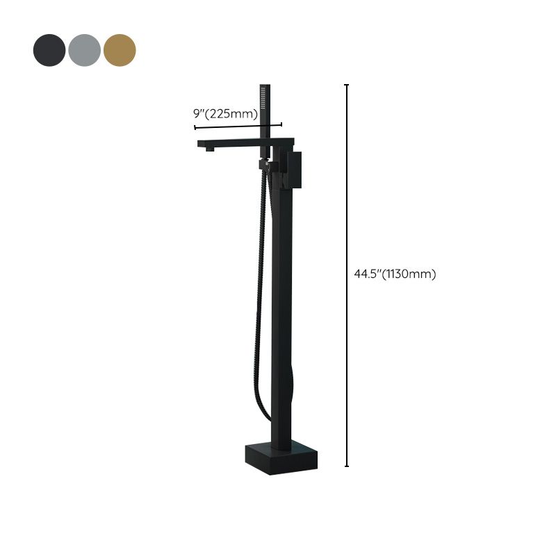 Junips | Modern Freestanding Bathtub Faucet Copper Floor Mounted Freestanding Bathtub Faucet