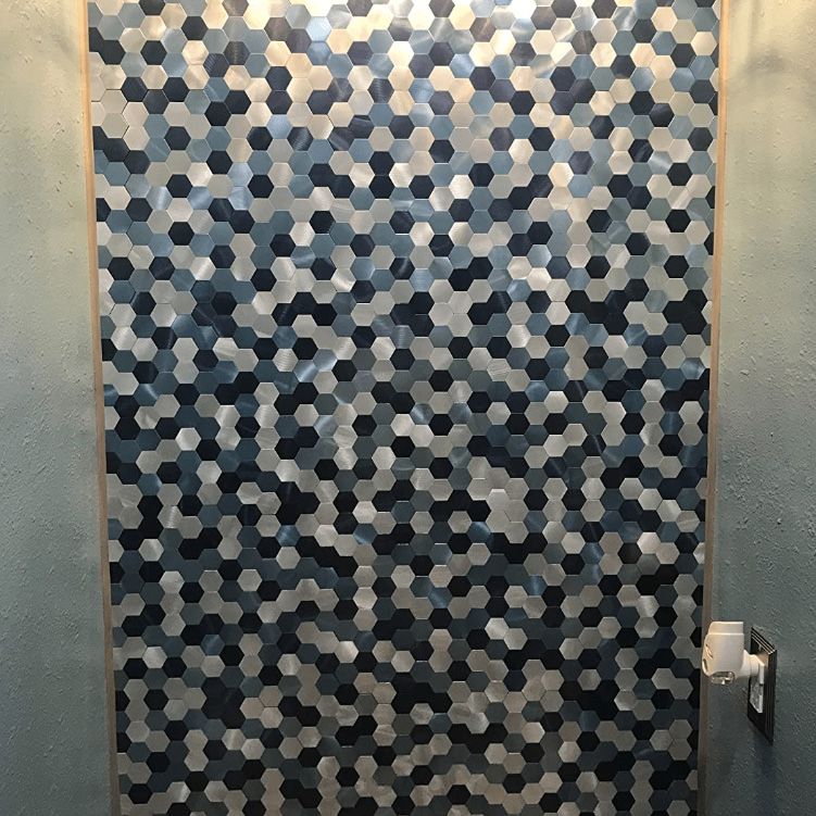 Junips | Modern Tile-Peel & Stick Metal Mosaic Tile Hexagon Peel & Stick Subway Tile