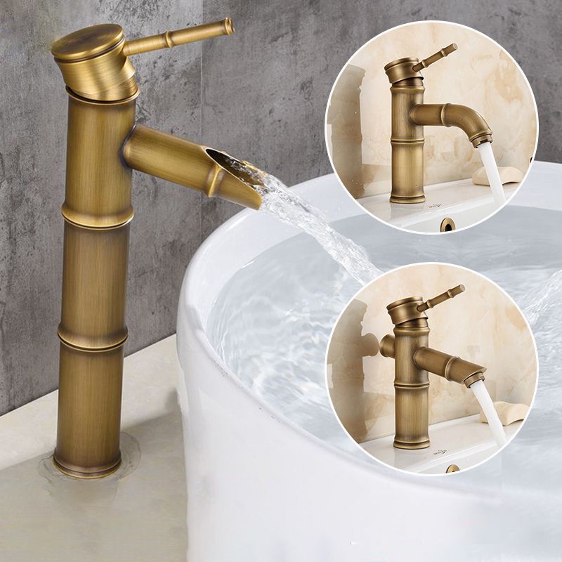 Junips | Farmhouse Brass Bathroom Faucet With Lever Handle Single Hole Sink Faucet