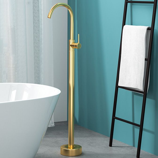 Junips | Modern Freestanding Bathtub Faucet Copper Floor Mounted Freestanding Bathtub Faucet