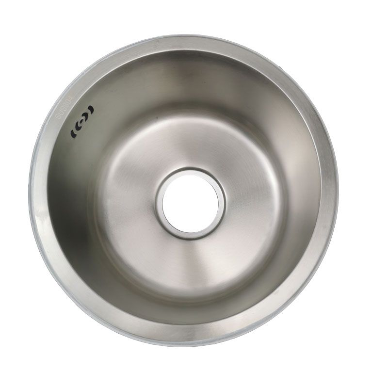 Junips | Round Stainless Steel Sink Built-in Sink with Basket Strainer