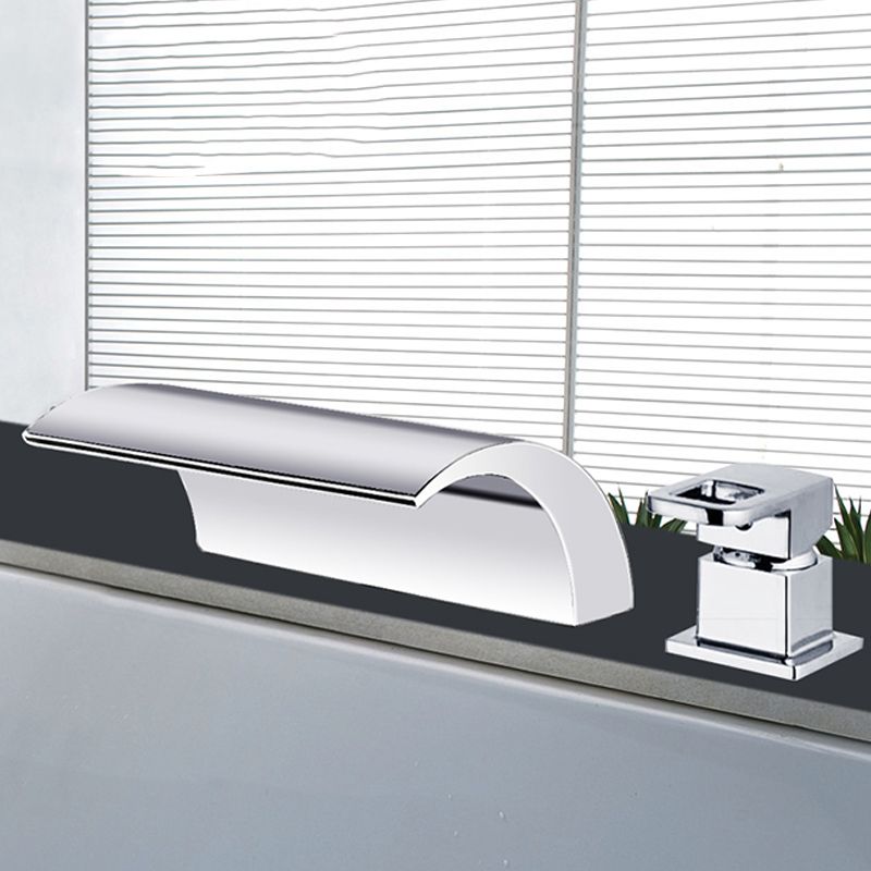 Junips | Modern Brass Roman Bathtub Faucet Waterfall Spout Bathtub Faucet