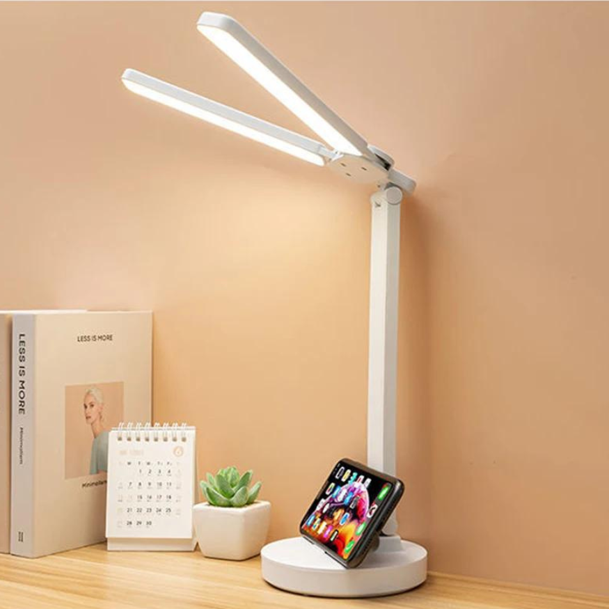 Junips | Adjustable Reading Lamp - Rechargeable Dimmable with Phone Table