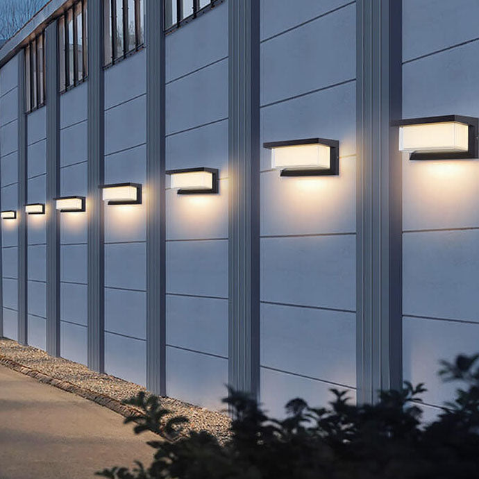 Junips | Modern Minimalist Solar Rectangle PC LED Outdoor Wall Light Lamp For Outdoor Patio