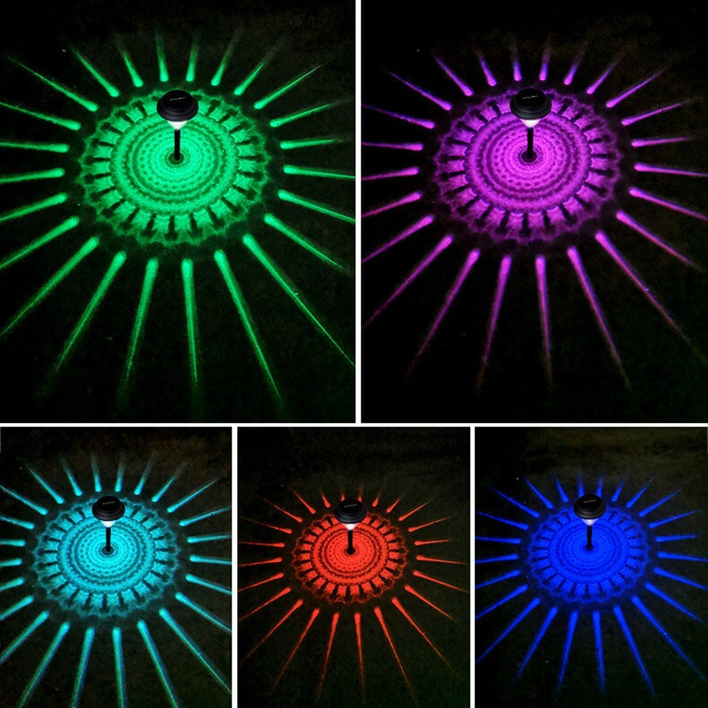 Junips | Solar waterproof circular divergent light shadow design LED outdoor garden decorative light