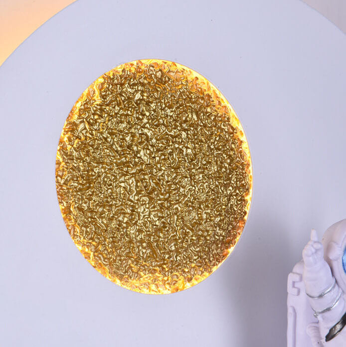 Junips | Contemporary Creative Iron Resin Round Astronaut LED Wall Light Lamp for Bedroom