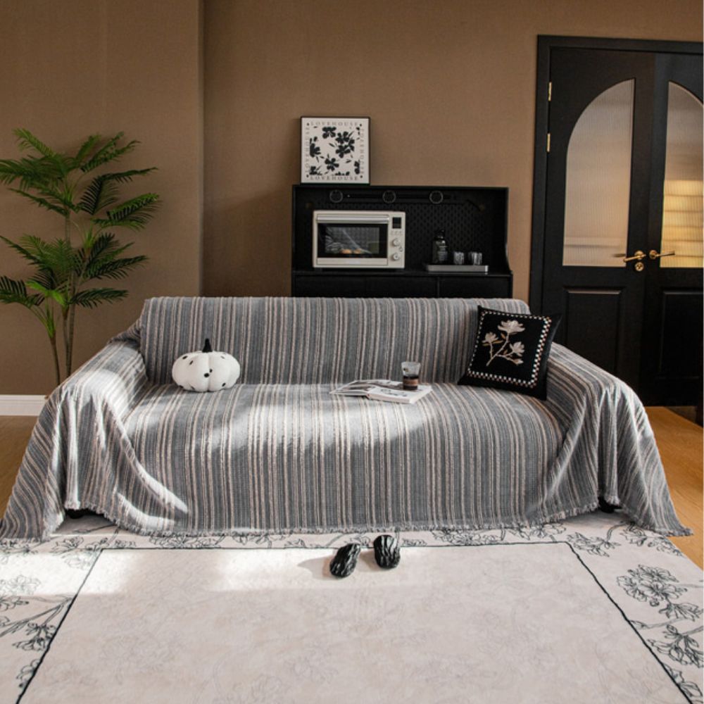 Junips | Regal Stripes Chenille Sofa Cover