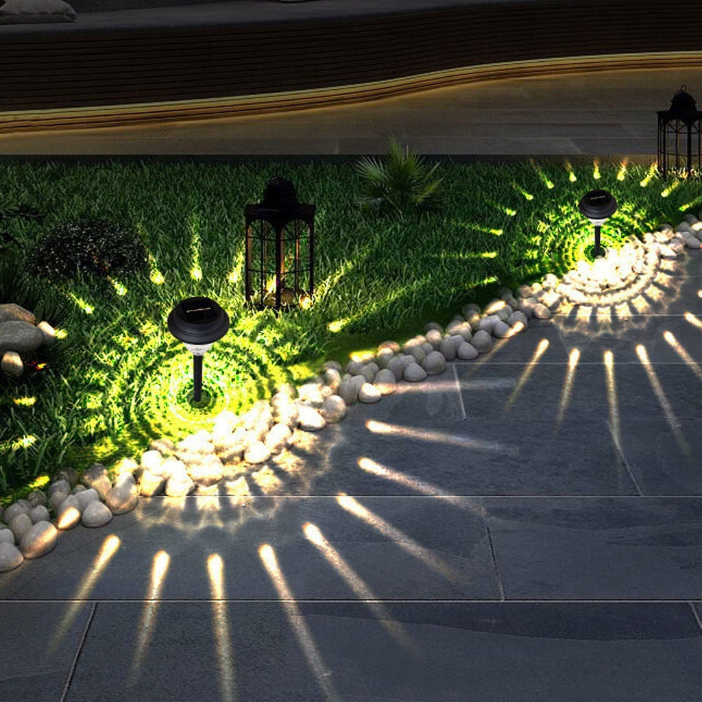 Junips | Solar waterproof circular divergent light shadow design LED outdoor garden decorative light