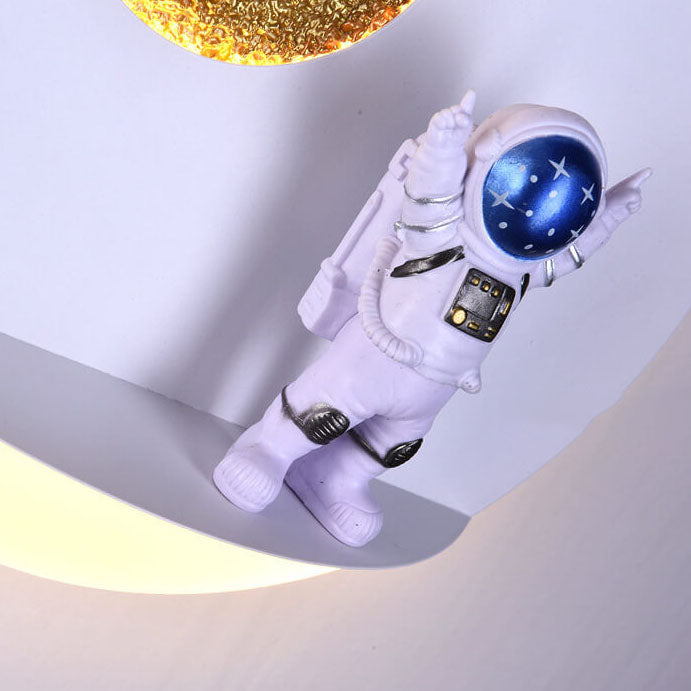 Junips | Contemporary Creative Iron Resin Round Astronaut LED Wall Light Lamp for Bedroom
