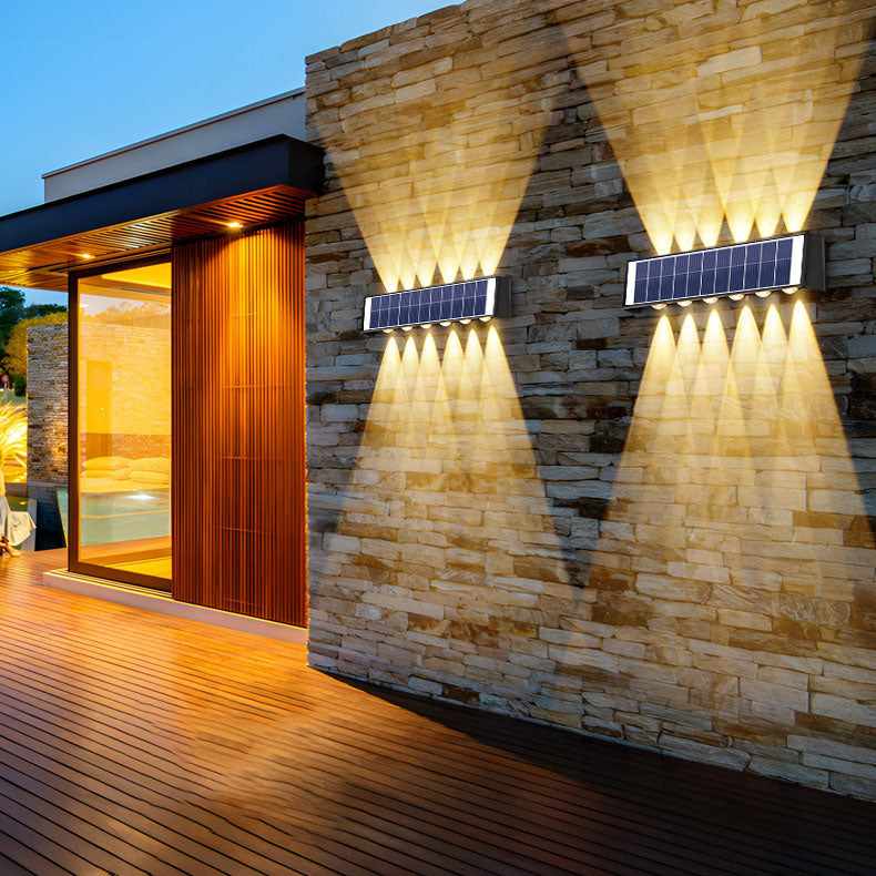 Junips | Modern Simplicity Solar Waterproof Rectangular ABS PMMA LED Wall Light Lamp For Outdoor Patio