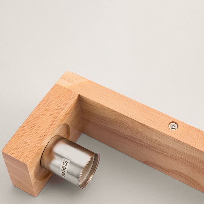 Junips | Modern minimalist solid wood square glass column 1-light wall sconces lamp