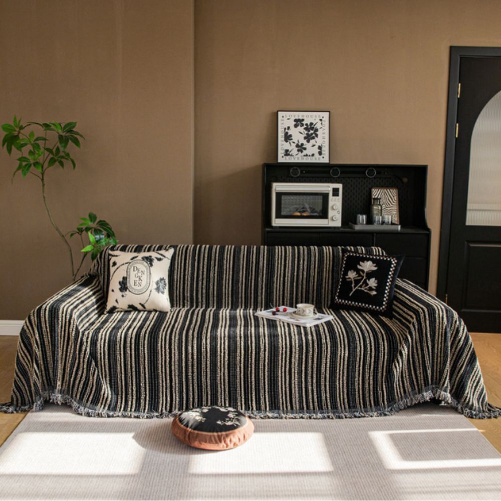 Junips | Regal Stripes Chenille Sofa Cover