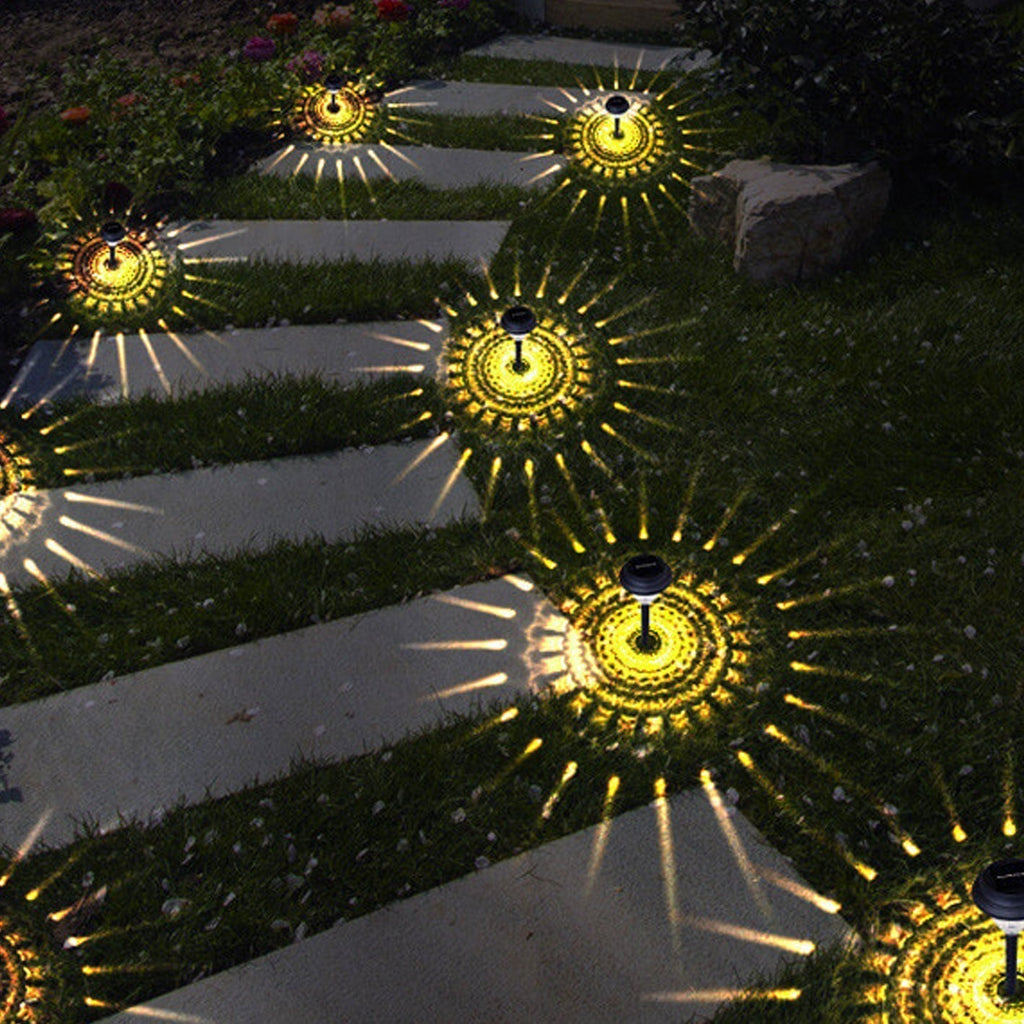 Junips | Solar waterproof circular divergent light shadow design LED outdoor garden decorative light