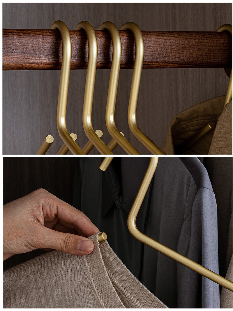 Junips | 5 pieces of hangers made of solid matte gold/silver │ Seamless wardrobe organizer made of metal