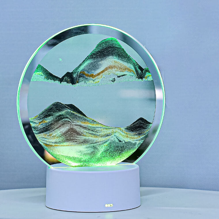 Junips | Creative Round Hourglass Quicksand 3D LED Night Light Table Lamp
