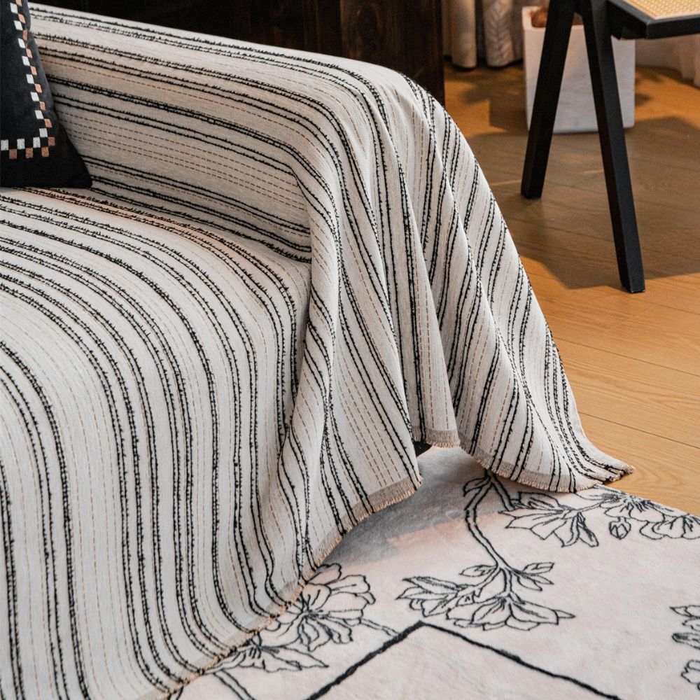 Junips | Regal Stripes Chenille Sofa Cover