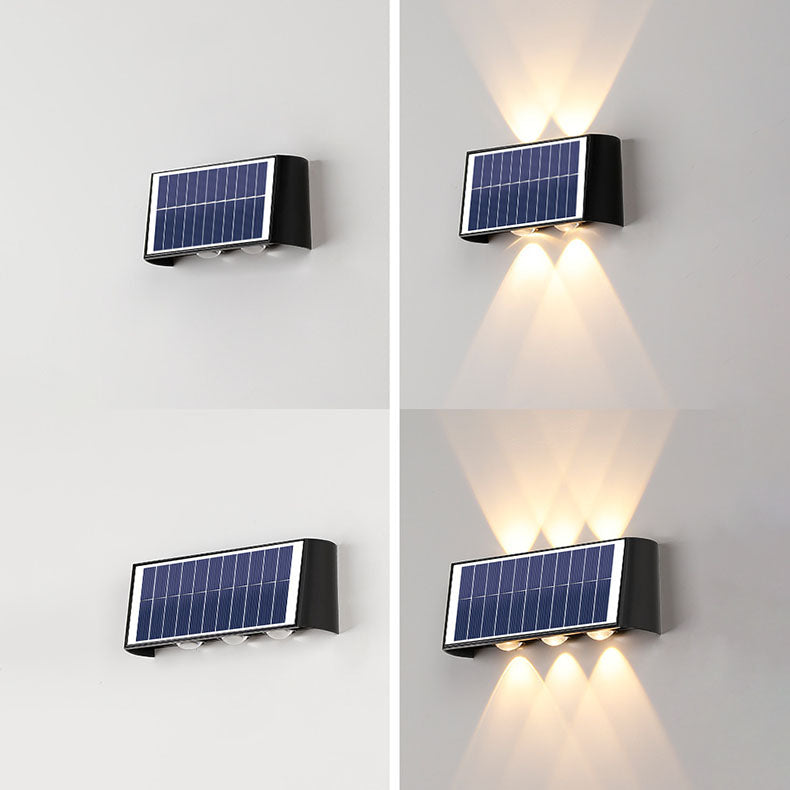 Junips | Modern Simplicity Solar Waterproof Rectangular ABS PMMA LED Wall Light Lamp For Outdoor Patio