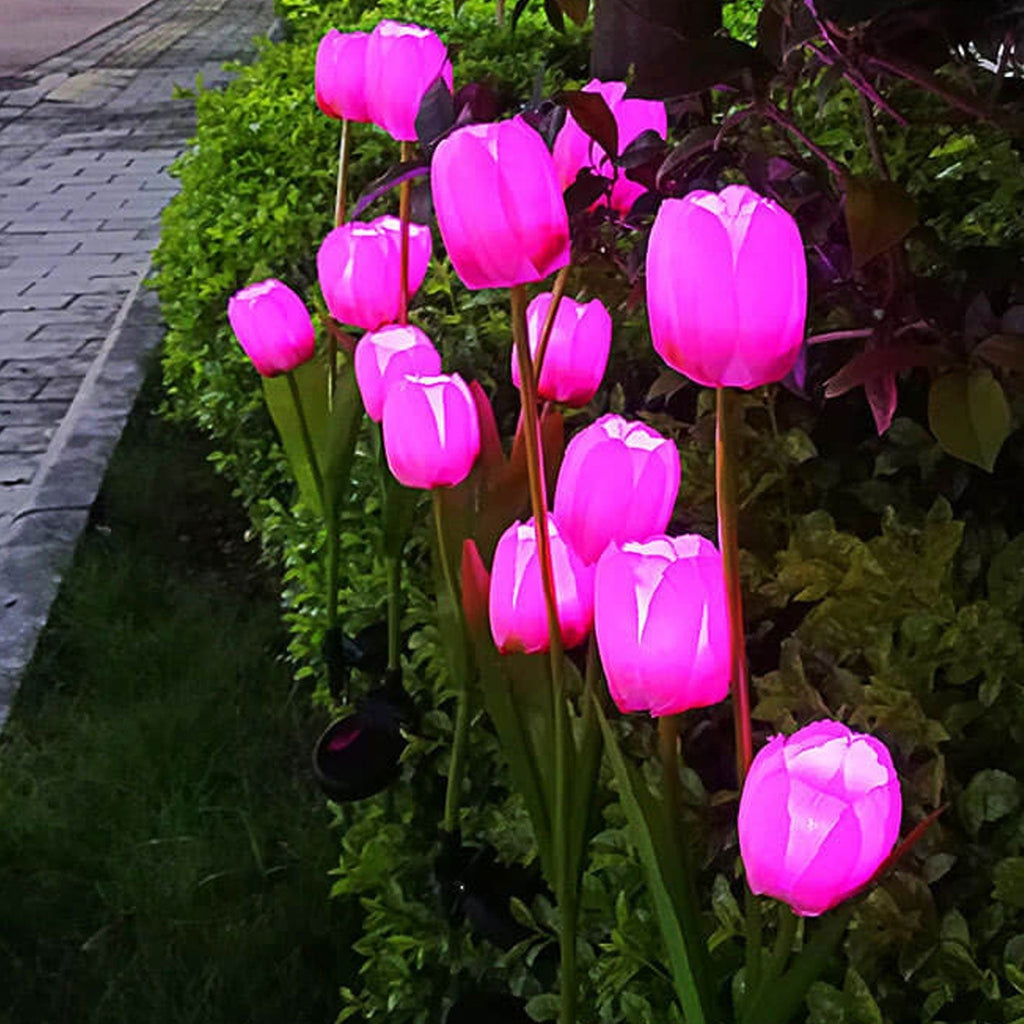 Junips | Solar Tulip Lawn Light Outdoor Garden LED Tulip Flower Light Ground Stake Landscape Light