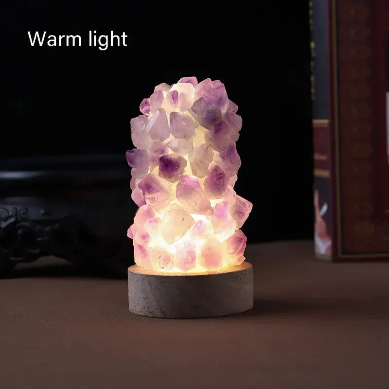 Junips | Crystal Lamp - Amethyst - Healing Energy - Gentle Light