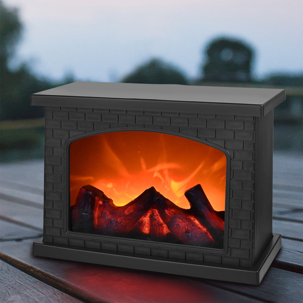 Junips | Cozy rectangular fireplace lantern stove lamp - Realistic simulation flame lights