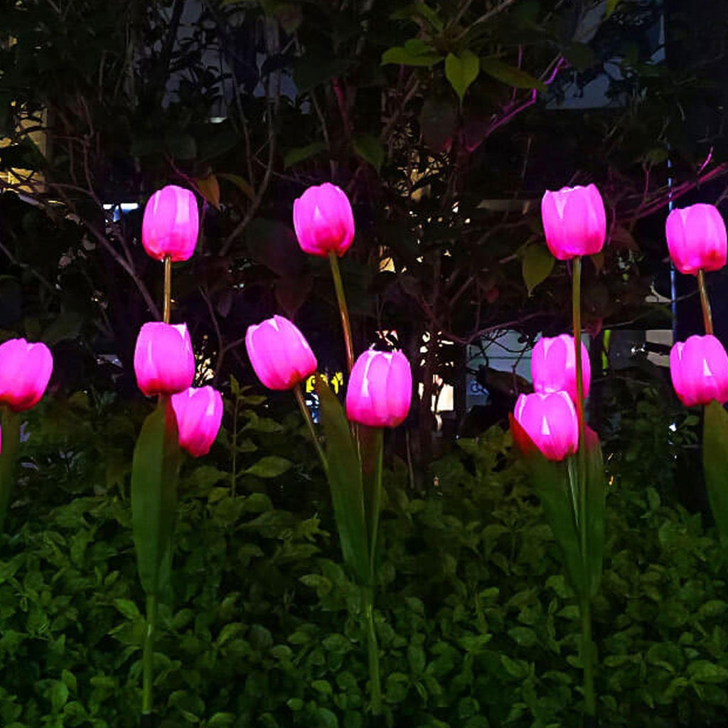 Junips | Solar Tulip Lawn Light Outdoor Garden LED Tulip Flower Light Ground Stake Landscape Light