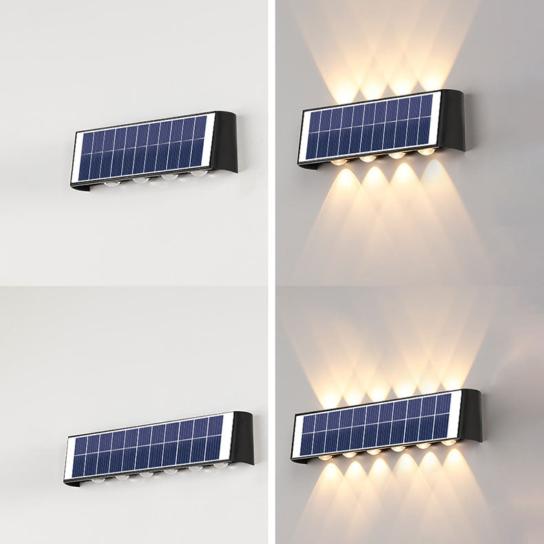 Junips | Modern Simplicity Solar Waterproof Rectangular ABS PMMA LED Wall Light Lamp For Outdoor Patio