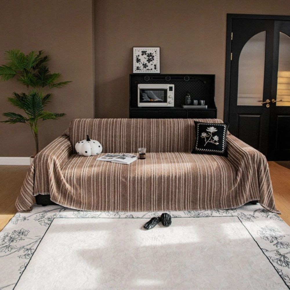 Junips | Regal Stripes Chenille Sofa Cover