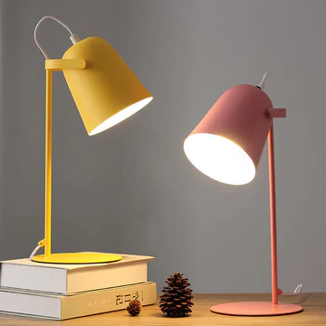 Junips | Nordic Macaron Color Creative Iron Bucket Design Light Table Lamp