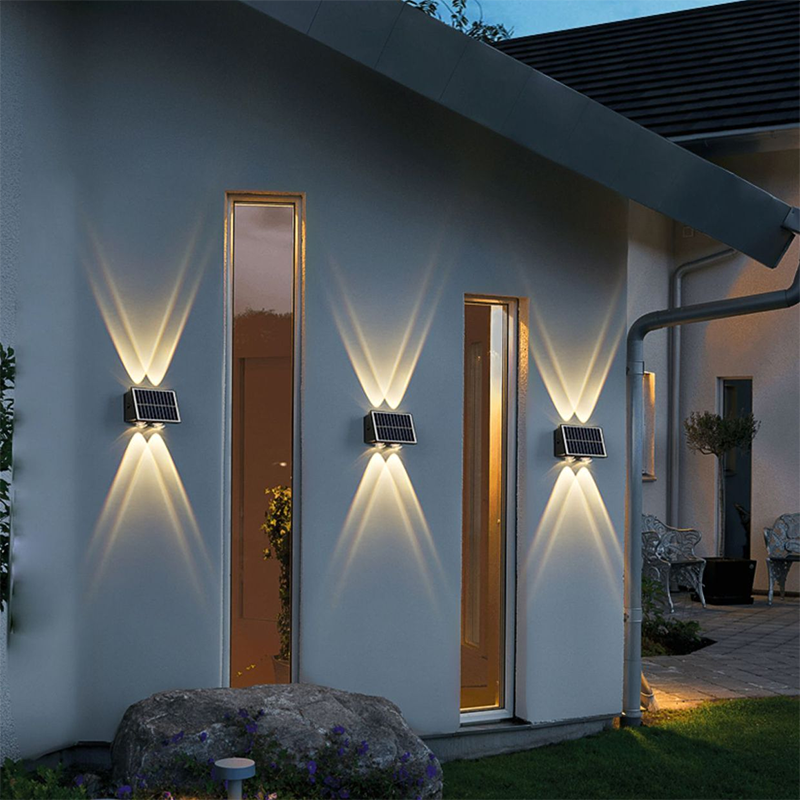 Junips | Modern Simplicity Solar Waterproof Rectangular ABS PMMA LED Wall Light Lamp For Outdoor Patio