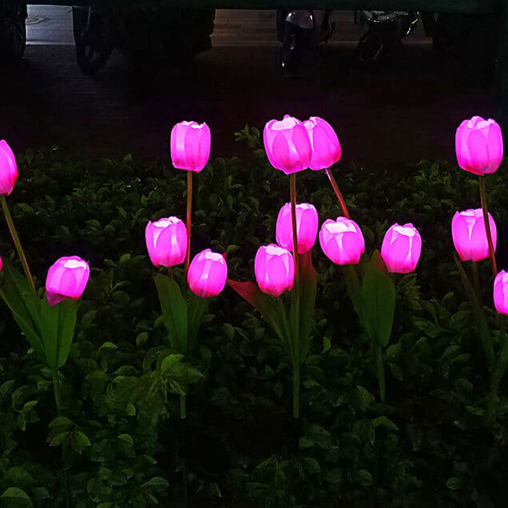 Junips | Solar Tulip Lawn Light Outdoor Garden LED Tulip Flower Light Ground Stake Landscape Light