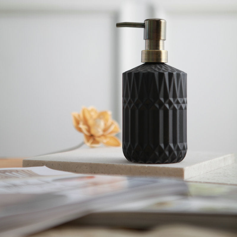 Junips | Diamond Pattern Glass Soap Dispenser