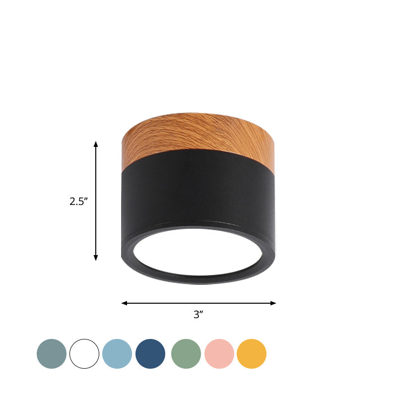Junips | Small ceiling light Macaron metal kitchen bar recessed lighting in yellow/blue/black and wood