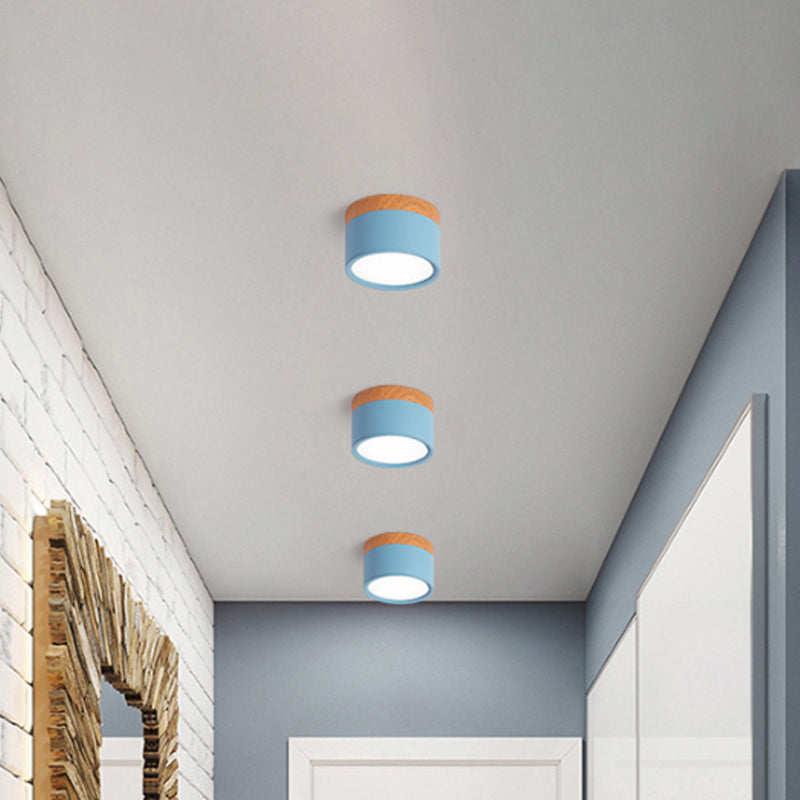 Junips | Small ceiling light Macaron metal kitchen bar recessed lighting in yellow/blue/black and wood