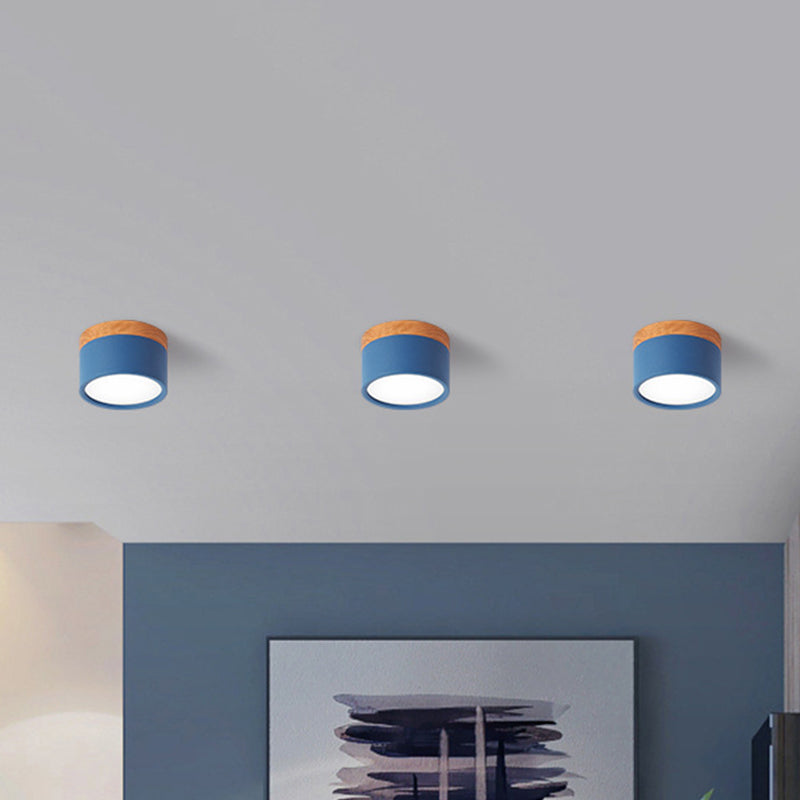 Junips | Small ceiling light Macaron metal kitchen bar recessed lighting in yellow/blue/black and wood