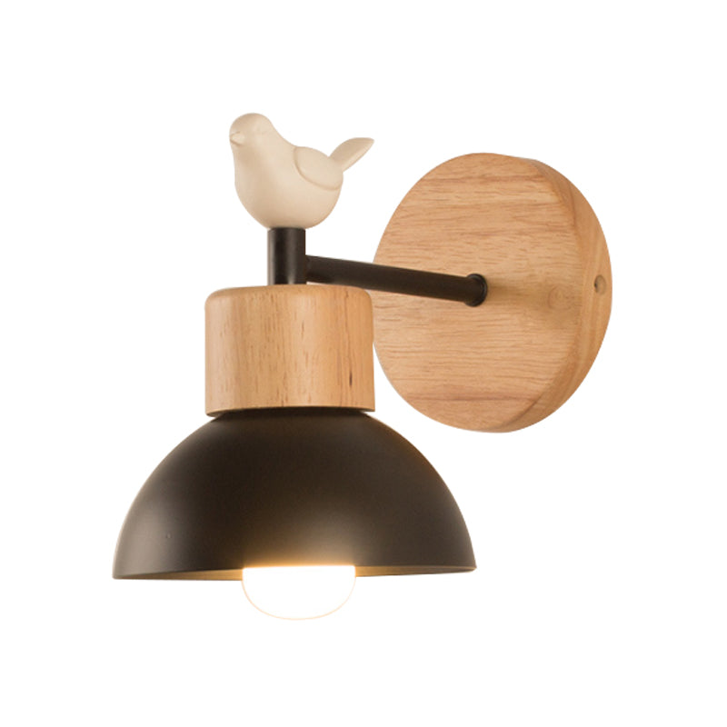 Junips | NordicDome - Metal and Wood Wall Lamp with Bird for the Children's Room