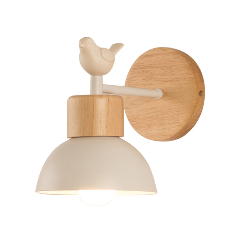 Junips | NordicDome - Metal and Wood Wall Lamp with Bird for the Children's Room
